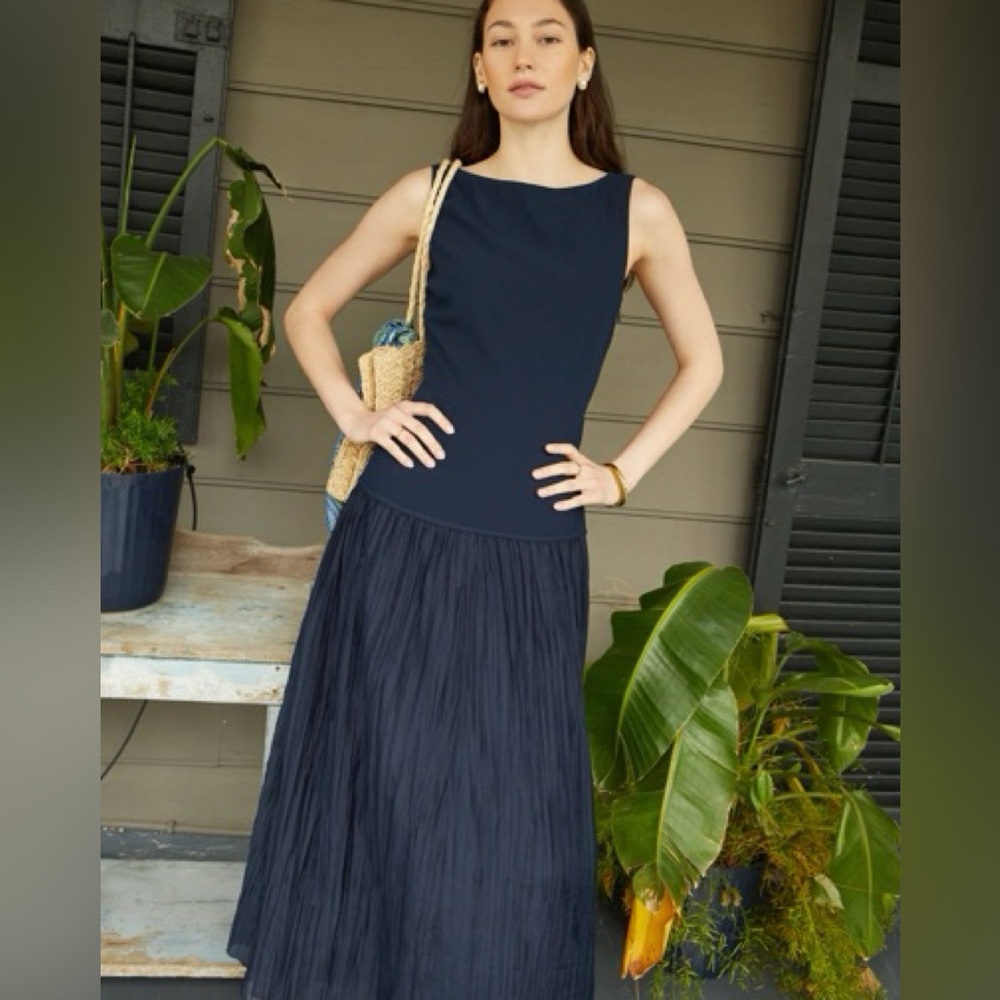 Reformation Cyra Midi Dress Midnight